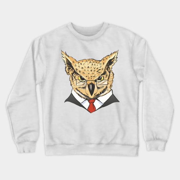 Business Owl t shirt P R t shirt Crewneck Sweatshirt by LindenDesigns